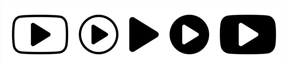 Poster - Play button icon vector set. Vector 10 eps.