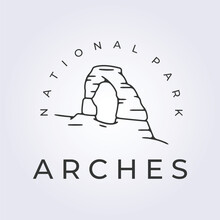 Arches National Park Logo Landmark Icon Vector Illustration Design