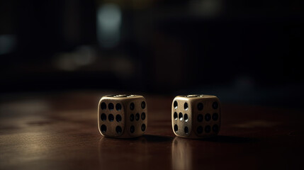 two abstract cubes on a table. Generative AI