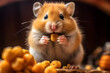 Hamster Stuffing Its Cheeks Full With Food, 3D
