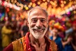 © Robert MEYNER - Portrait of a smiling senior man looking at the camera while standing in front of the camera at a carnival