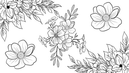 Wall Mural - line art for your coloring book