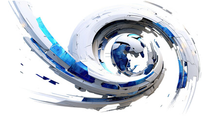 Poster - space walk in white and blue abstract colorful shape, 3d render style, isolated on a transparent bac