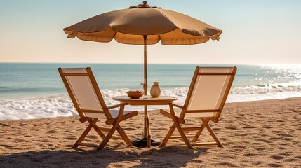 Poster - lounge chairs on the beach