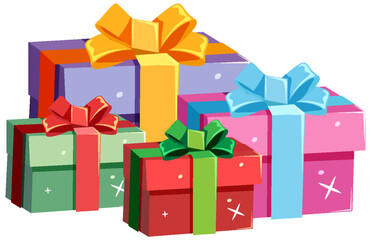 Wall Mural - group of gift box on white background