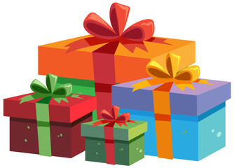 Wall Mural - group of gift box on white background