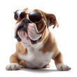 dog wearing cool glasses on transparent background for decoration project PNG file