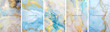 Set luxury abstract alcohol ink patterns texture. Gold glitter for poster, flyer, brochure design.