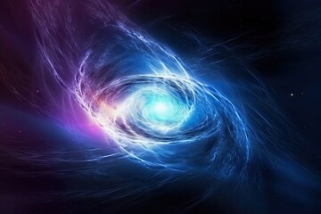 Blue nebula in space, computer generated abstract background, 3D rendering, Beautiful neutron star explosion with gamma rays in a distant galaxy, AI Generated