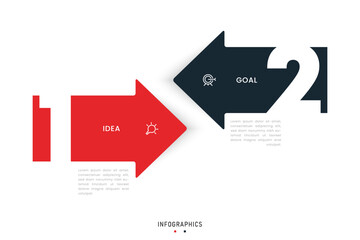 Vector Infographic label design template with icons and 2 options or steps. Can be used for process diagram, presentations, workflow layout, banner, flow chart, info graph.