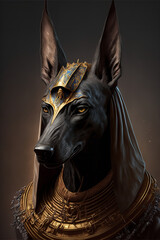 Canvas Print - Anubis dog Generative AI