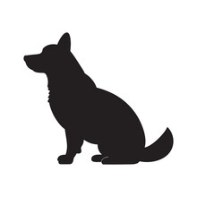 Dog Silhouette Logo Isolated On White Background