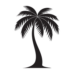 Palm tree silhouette logo isolated on white background