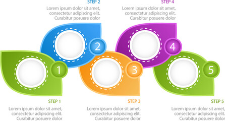 Colourful ecology infographic chart design template. Ecosystem info. Abstract vector infochart with blank copy spaces. Instructional graphics with 5 step sequence. Visual data presentation