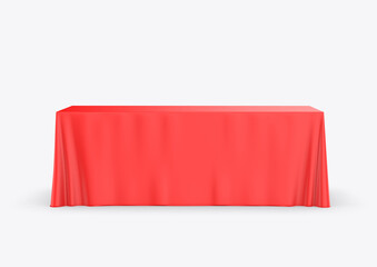 Wall Mural - Trade show exhibition advertising runner table adjustable cloth Banner or Table cover. 3d render illustration.	