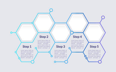 Wall Mural - blue hexagon infographic chart design template. info for medicine. abstract vector infochart with bl