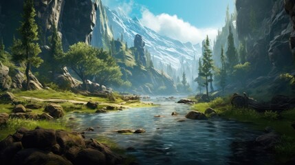 Wall Mural - MMORPG game art environment