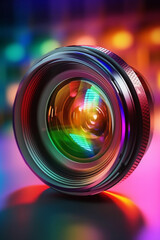 Aufkleber -  A conceptual image of a camera lens capturing the essence of a subject, such as a portrait or a still life, representing the artistry of photography.  Generative AI technology.