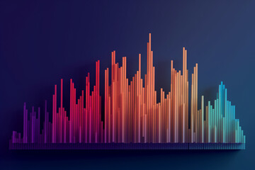 Leinwandbilder -  A minimalist graphic design of a stock market chart, focusing on the ascending and descending lines to convey the concept of buying and selling stocks.  Generative AI technology.