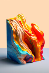Poster -  An abstract sculpture of an open book created using unconventional materials, showcasing the innovative and experimental nature of contemporary literature.  Generative AI technology.