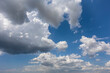 Blue sky with clouds background overlay. Ideal for sky replacement	
