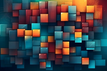 Wall Mural - abstract background with squares