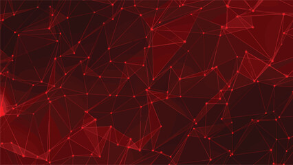 Cybersecurity and digital data protection are abstract ideas. Protect internet network connection using polygons, dots, and lines in the middle of a dark red background that is slowly.