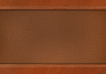 Wall Mural - stitched brown leather background