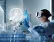 Leinwandbild Motiv Virtual reality and scientific research