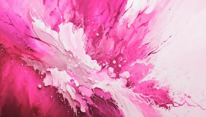 Wall Mural - Abstract watercolor background. Pink and white paint splashes. Generative AI.