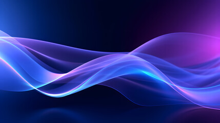 Wall Mural - Digital technology purple wave curve abstract graphic poster web page PPT background