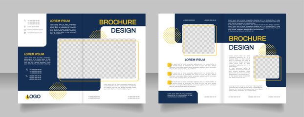Financial literacy courses blank brochure design. Template set with copy space for text. Premade corporate reports collection. Editable 4 paper pages. Arial, Archivo-Regular fonts used