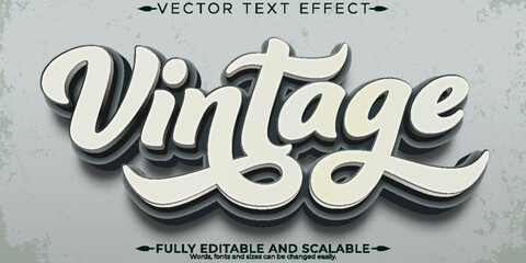 Wall Mural - Vintage text effect, editable retro 80s text style