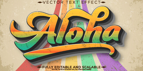 Wall Mural - Retro, vintage text effect, editable 70s and 80s text style