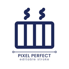 Sticker - Electric heater pixel perfect linear ui icon. Hotel room service. Warming device. GUI, UX design. Outline isolated user interface element for app and web. Editable stroke. Poppins font used