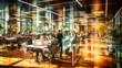 © piai - Coworking space background. Generative AI