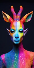 Wall Mural - alien lifeform from outer space made with generated ai