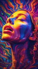 Wall Mural - Psychedelic emotions made with generated ai