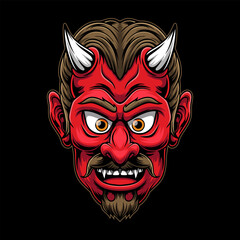 Wall Mural - scary devil mascot illustration