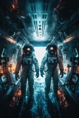 Canvas Print - astronaut exploring alien worlds in deep space