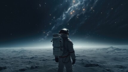 Wall Mural - astronaut exploring alien worlds in deep space