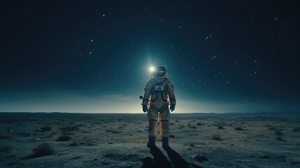 Canvas Print - astronaut exploring alien worlds in deep space