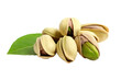 Pistachio with leaf isolated on transparent background. PNG file, cut out. Generative AI. Digital Art Illustration