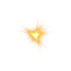 Wall Mural - golden star and sparks isolated on transparent background. flares and sunbursts. glowing light effec