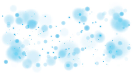 Wall Mural - blue shining bokeh lights with glowing particles on transparent background. png.