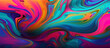 UV wavy wallpaper, liquid ripples, liquid metal surface. Generative AI panoramic illustration.