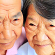 Close-Up Portrait Of A Loving Elderly Couple - AI image
