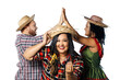 © kleberpicui - Festa Junina in Brazil. Group of friends dancing the Brazilian square dance.