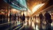 © khwanchai - group of people go shopping in fast movement in mall, Generative AI.