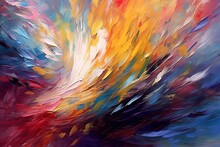Abstract Oil Painted Colorful Background, Artistic Brush Paint Wallpaper Concept, Generative Ai